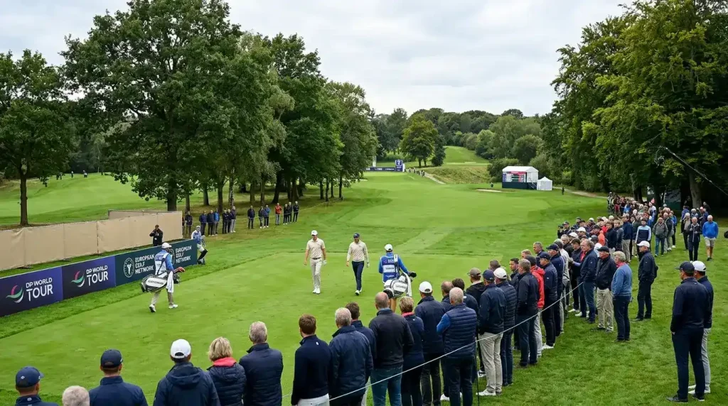 DP World Tour European golf event with a competitive field showing smaller tournament atmosphere