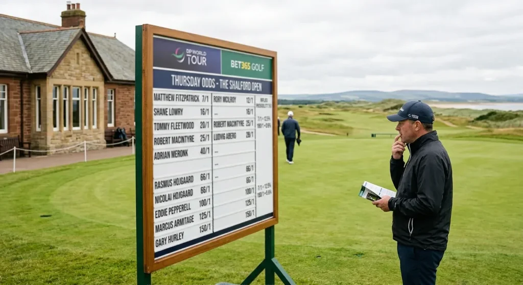 DP World Tour event odds board showing wider price spreads on smaller field events