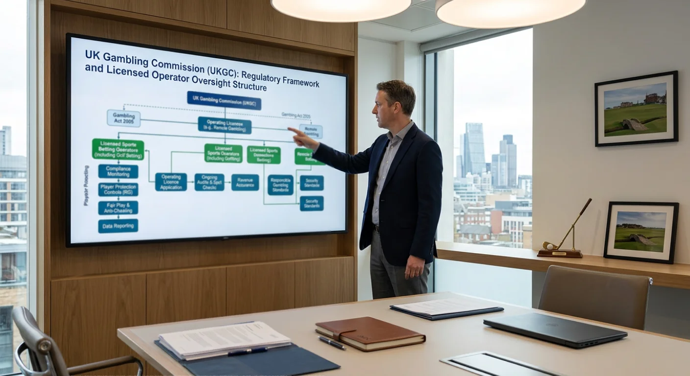 Gambling Commission regulatory framework diagram showing licensed operator oversight structure