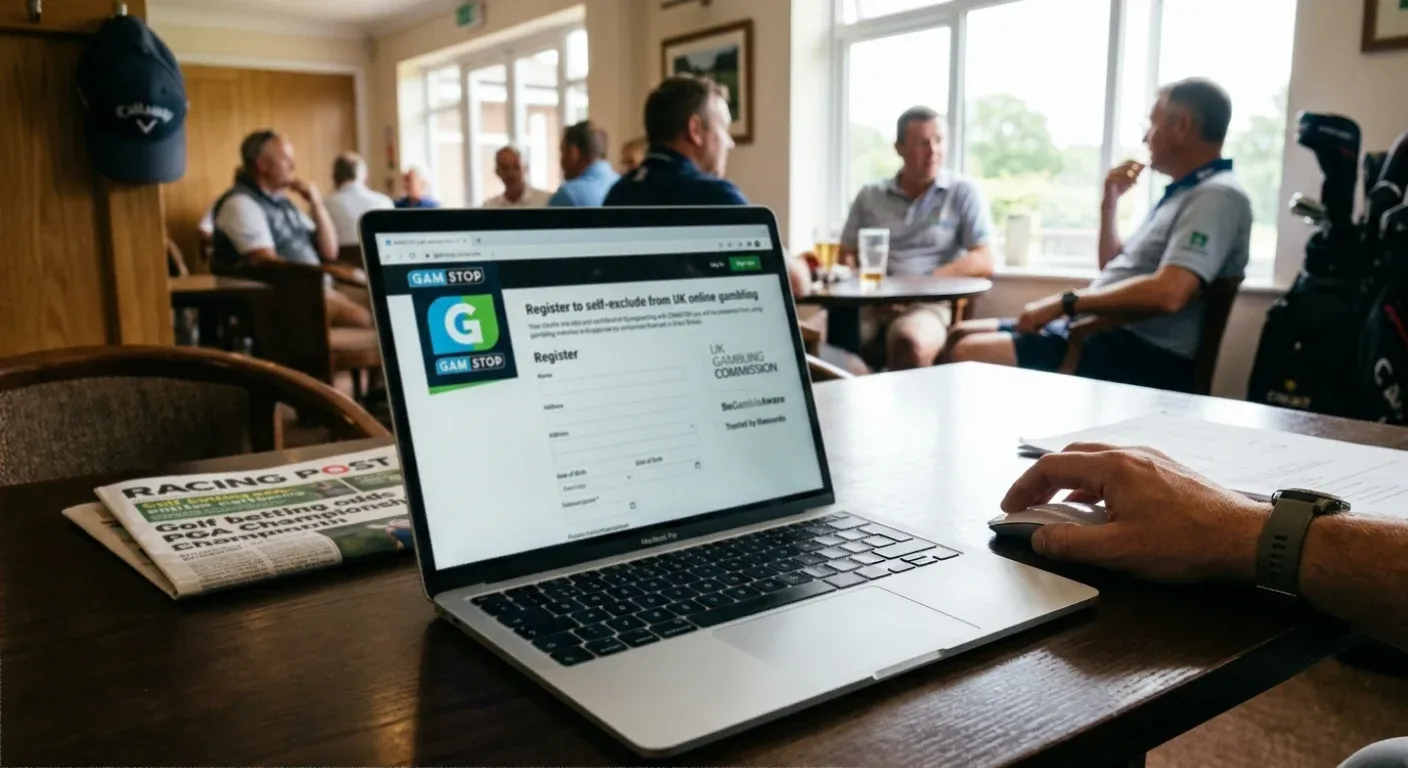 GamStop self-exclusion service interface showing UK online gambling restriction registration