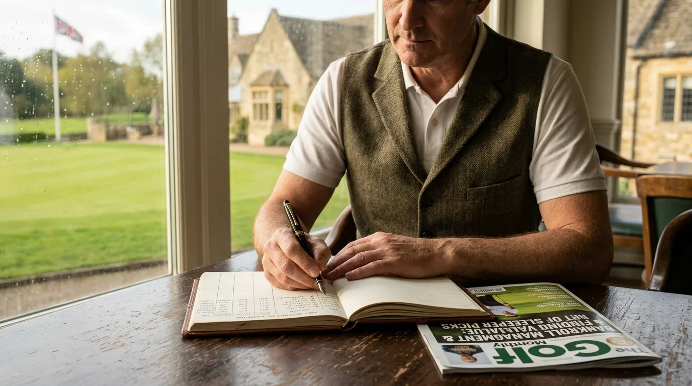 Golf betting profit and loss record with columns for date tournament bet type and return