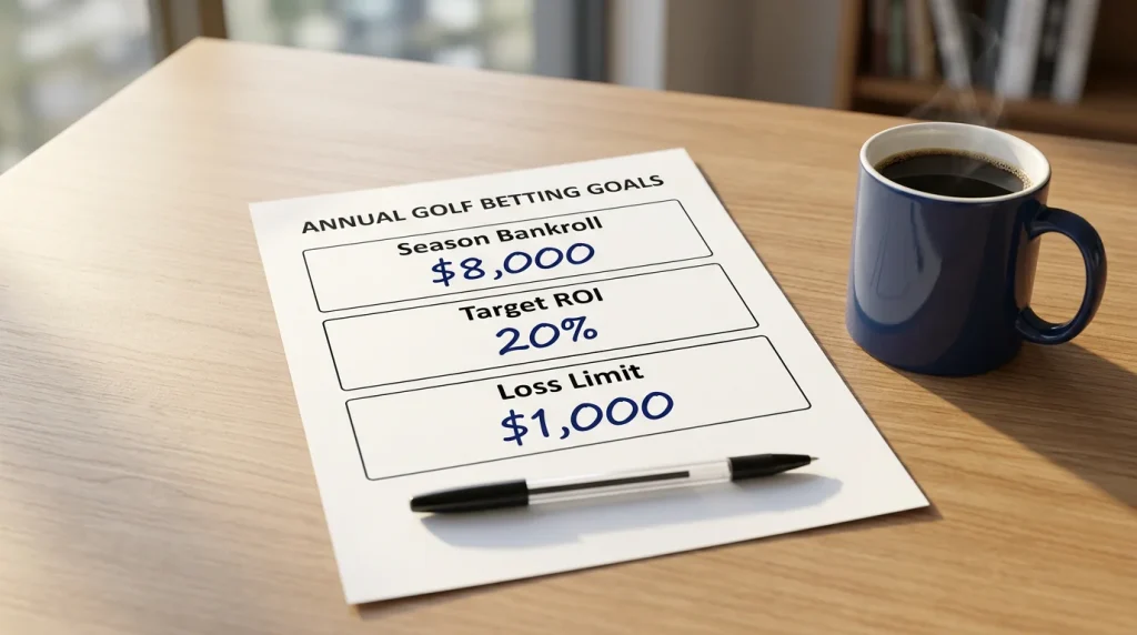 Golf betting annual ROI target planning showing realistic return expectations for disciplined punters