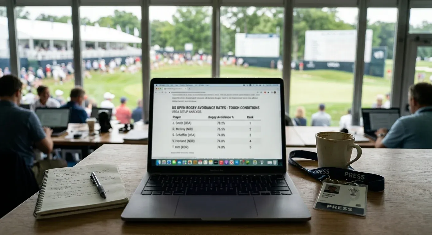 Statistical table showing bogey avoidance rates for players in US Open tough-scoring conditions