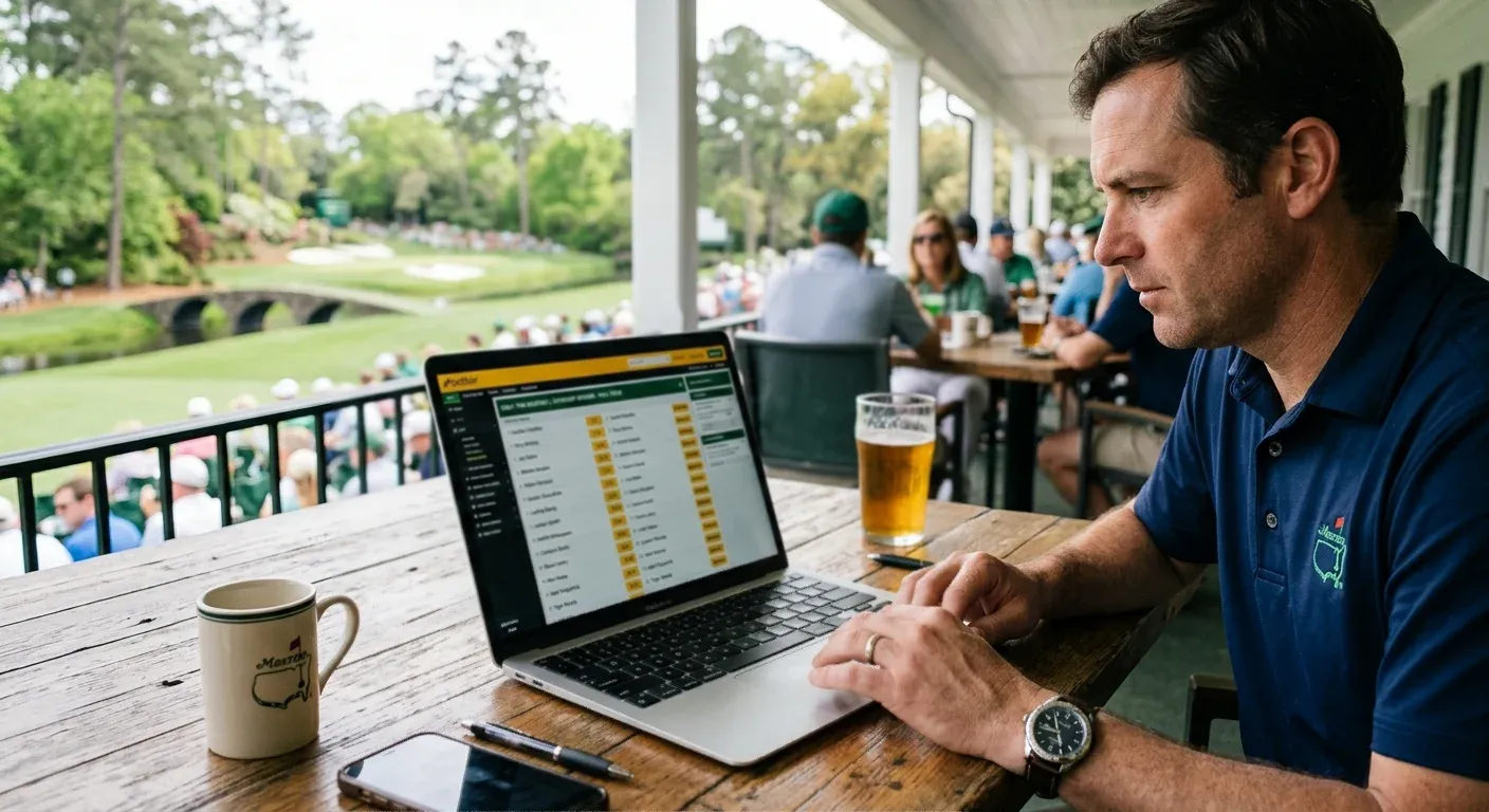 Golf major outright winner market showing full field odds on a UK bookmaker platform