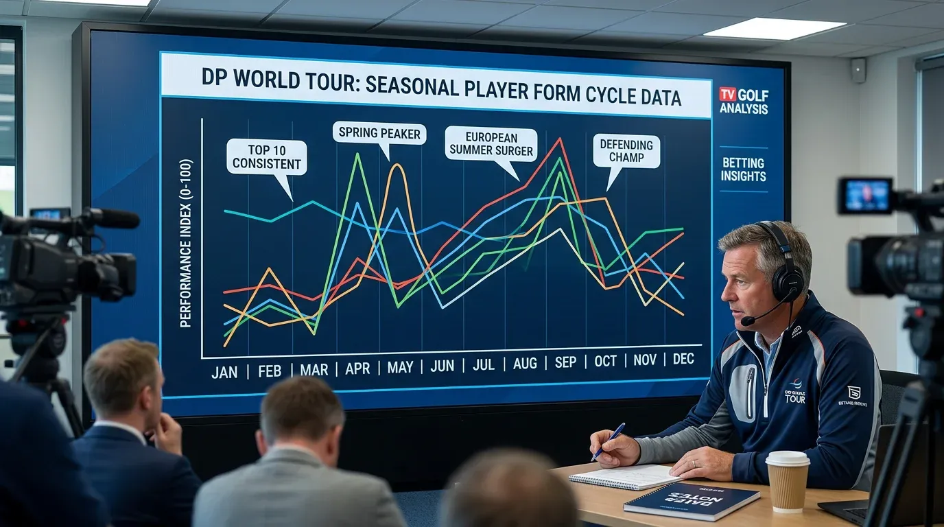 Seasonal golf form cycle data showing player performance trends through the calendar year