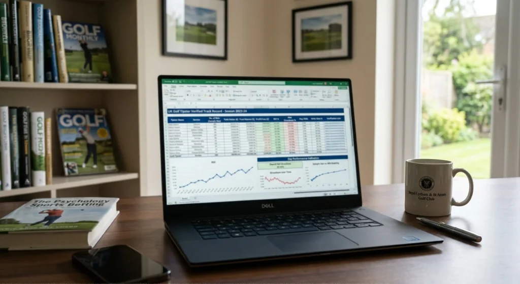Golf tipster track record spreadsheet showing ROI drawdown and sample size columns