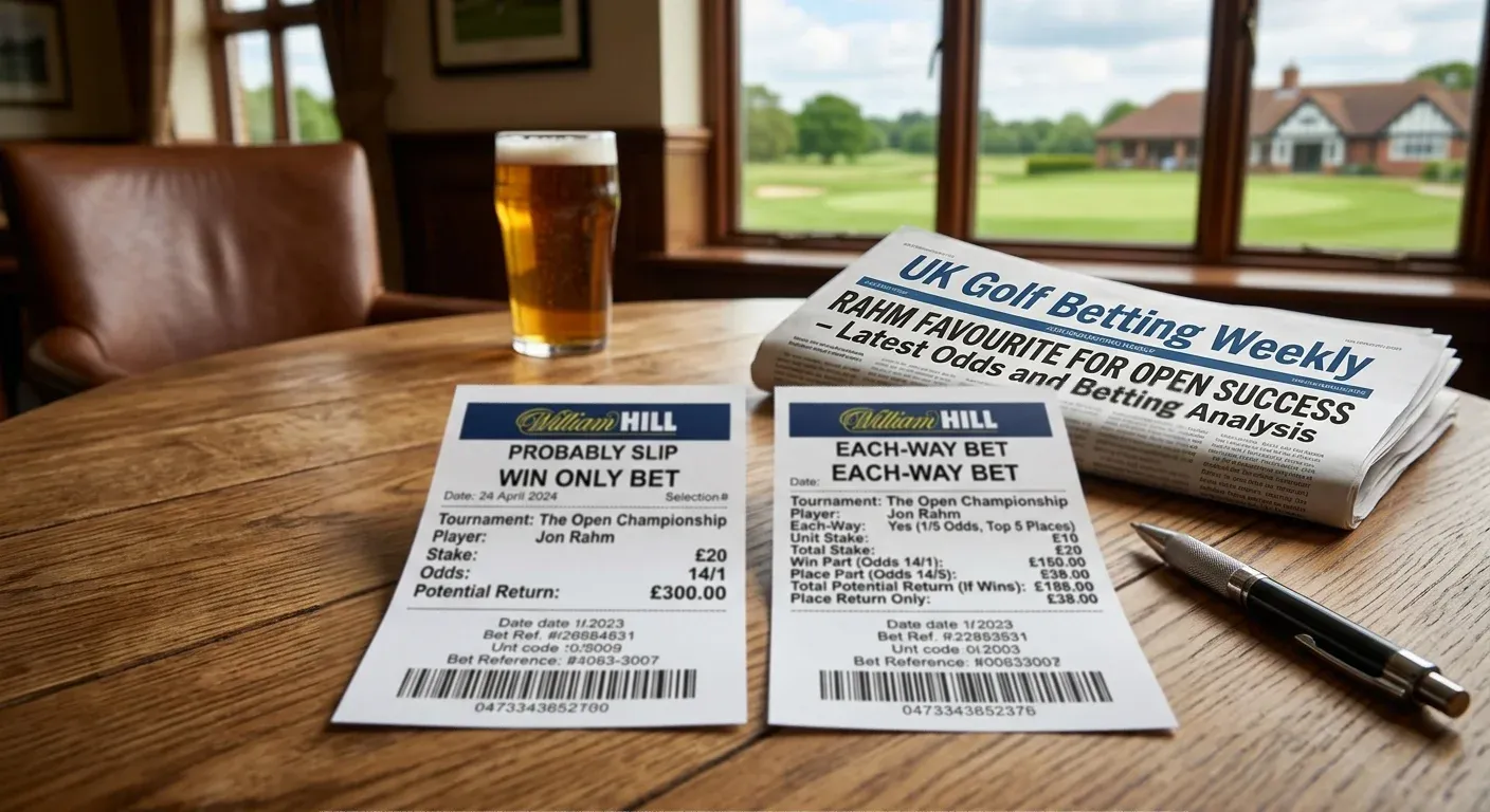 Side-by-side comparison of win-only versus each-way golf bet returns on same tournament selection