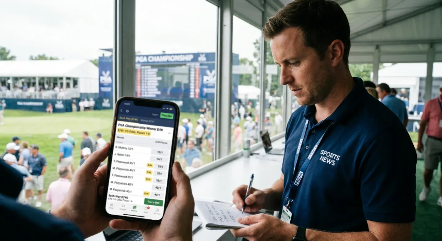 PGA Championship each-way betting market showing place terms and value in large Major field