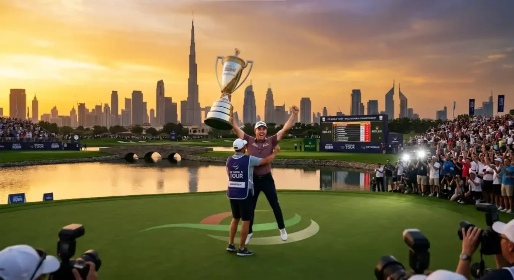 DP World Tour season standings showing Race to Dubai order of merit for outright betting
