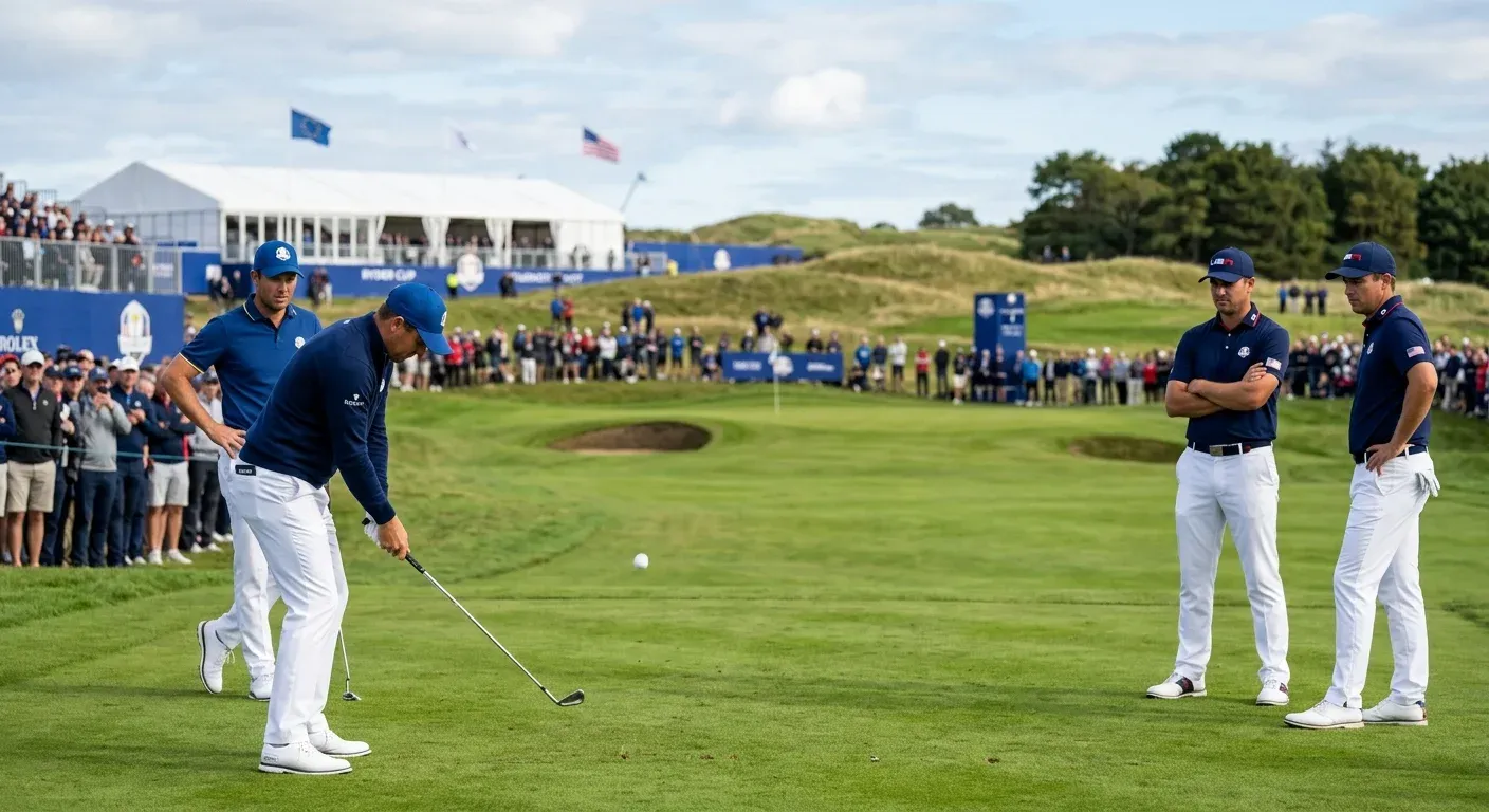 Ryder Cup foursomes session with two-man teams playing alternate shot on course