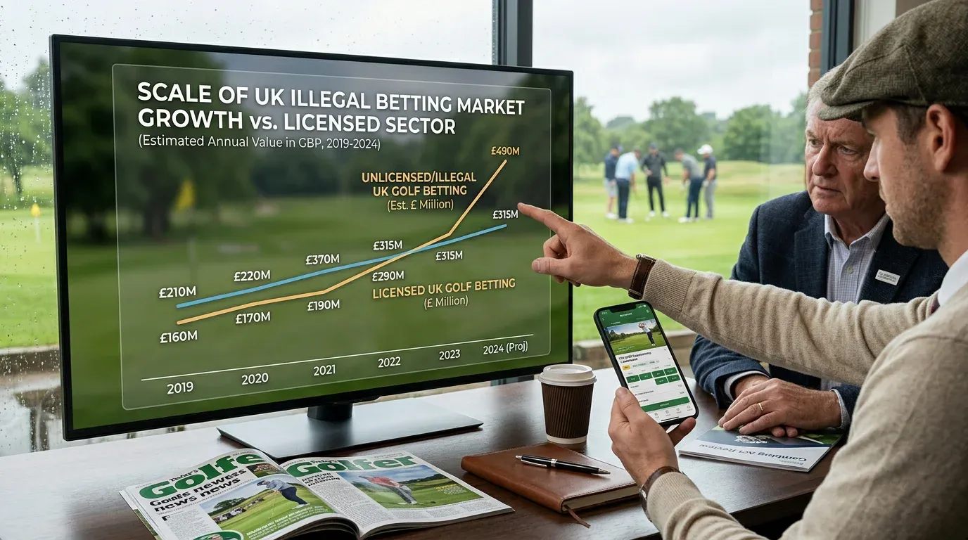 Data chart showing scale of UK illegal betting market growth compared to licensed sector