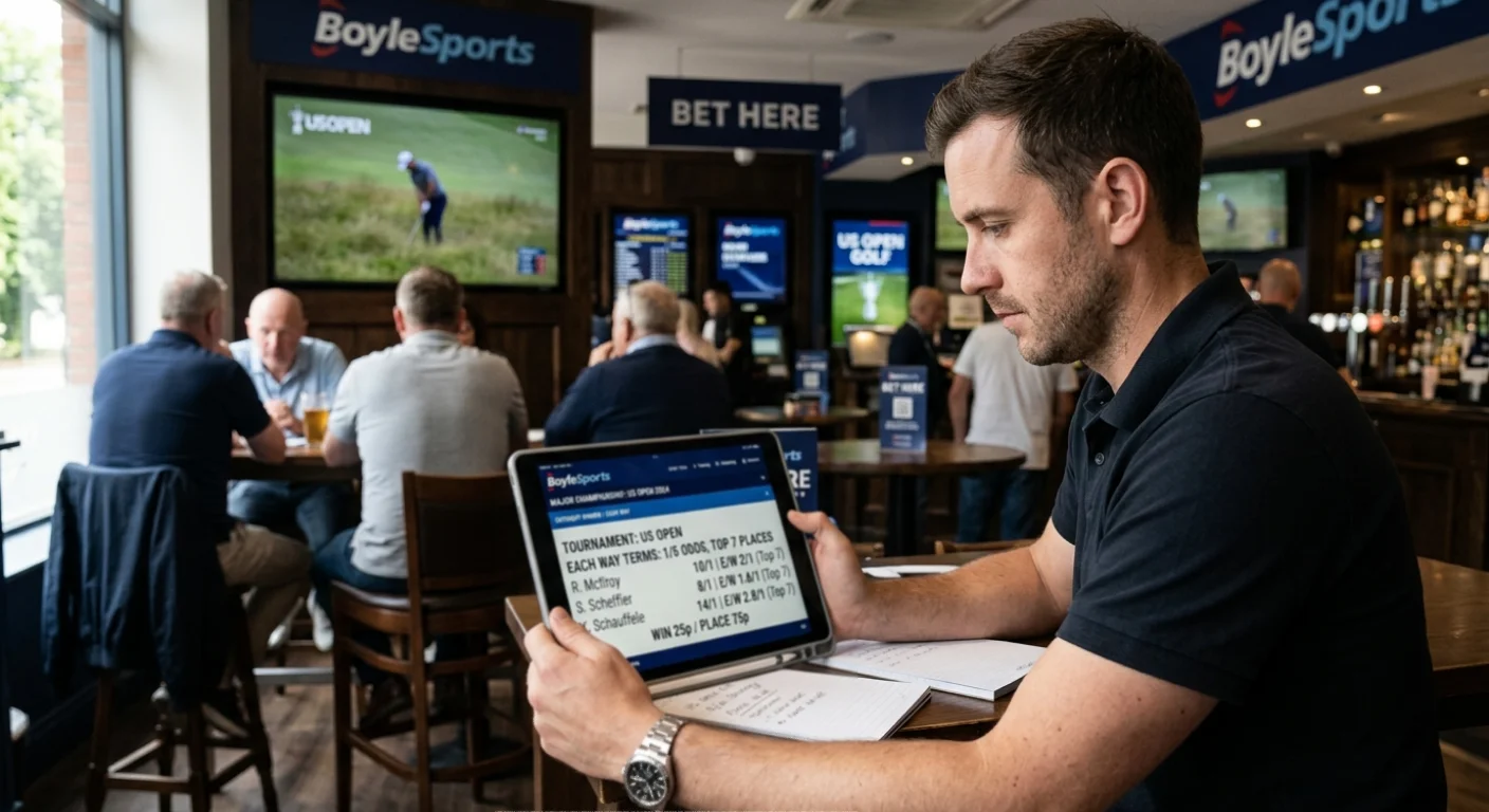 Golf each-way betting analysis for US Open showing place terms and value in tough-scoring major